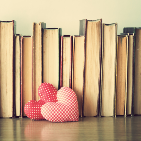 books and hearts